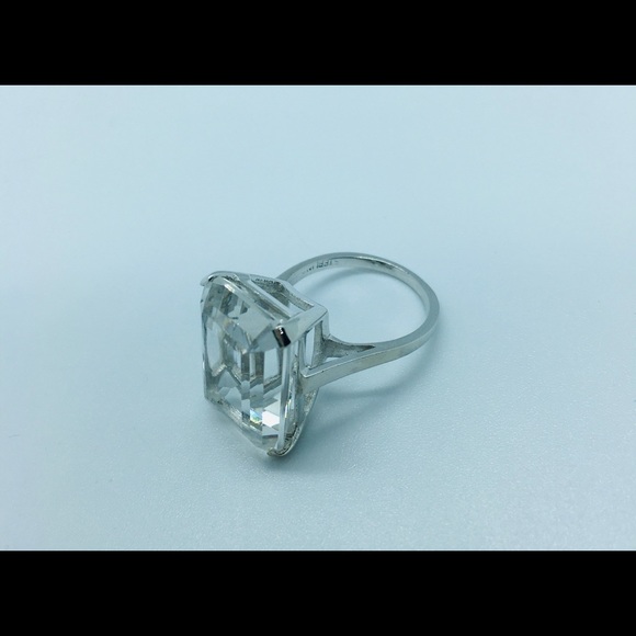 Vintage Sterling Silver Rock Crystal Quartz Ring - Picture 15 of 15